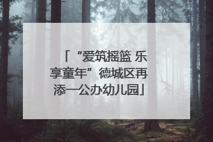 “爱筑摇篮 乐享童年”德城区再添一公办幼儿园