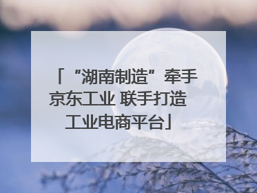 “湖南制造”牵手京东工业 联手打造工业电商平台