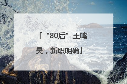 “80后”王鸣昊，新职明确