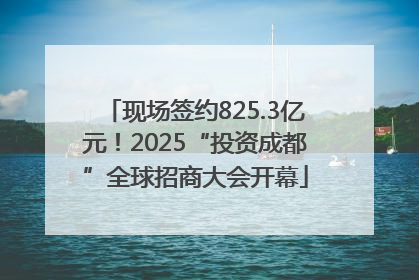 现场签约825.3亿元！2025“投资成都”全球招商大会开幕