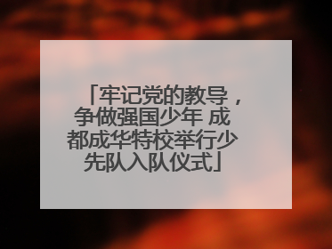 牢记党的教导，争做强国少年 成都成华特校举行少先队入队仪式
