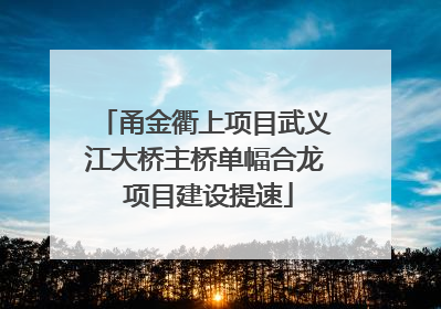 甬金衢上项目武义江大桥主桥单幅合龙 项目建设提速