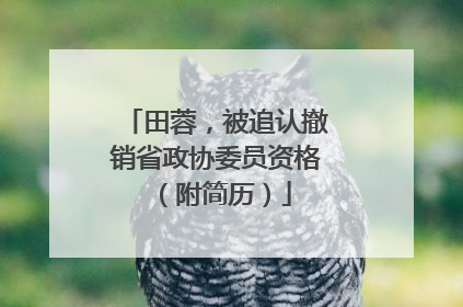 田蓉，被追认撤销省政协委员资格（附简历）