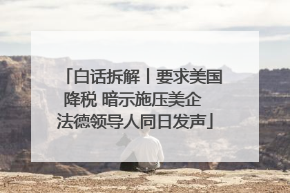 白话拆解丨要求美国降税 暗示施压美企 法德领导人同日发声
