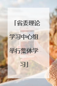省委理论学习中心组举行集体学习