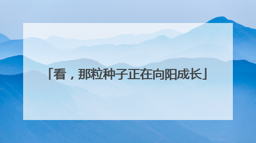 看，那粒种子正在向阳成长