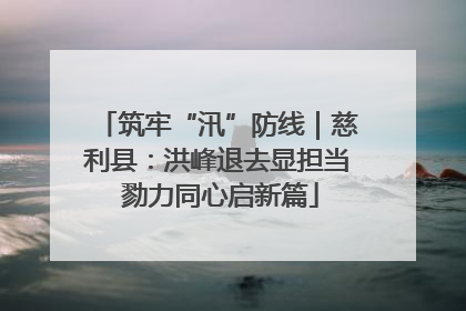 筑牢“汛”防线｜慈利县：洪峰退去显担当 勠力同心启新篇