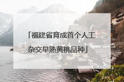 福建省育成首个人工杂交早熟黄桃品种