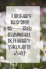 童乐端午 粽享邻里情——花山街道梅园社区开展端午节和儿童节活动
