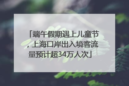 端午假期遇上儿童节，上海口岸出入境客流量预计超34万人次