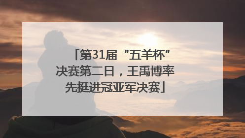 第31届“五羊杯”决赛第二日，王禹博率先挺进冠亚军决赛