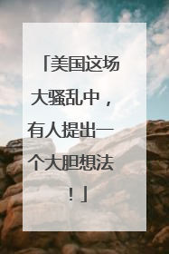 美国这场大骚乱中，有人提出一个大胆想法！