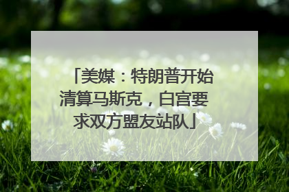 美媒：特朗普开始清算马斯克，白宫要求双方盟友站队
