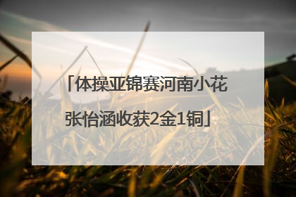 体操亚锦赛河南小花张怡涵收获2金1铜