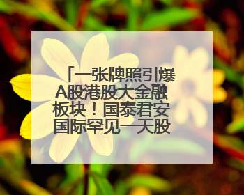 一张牌照引爆A股港股大金融板块！国泰君安国际罕见一天股价翻2倍