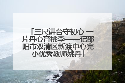 三尺讲台守初心 一片丹心育桃李——记邵阳市双清区新渡中心完小优秀教师姚丹