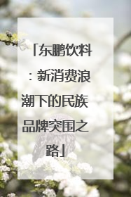 东鹏饮料：新消费浪潮下的民族品牌突围之路