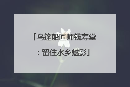 乌篷船匠师钱寿堂：留住水乡魅影