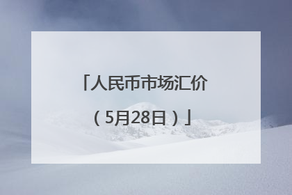 人民币市场汇价（5月28日）