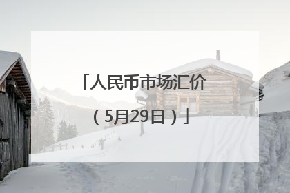 人民币市场汇价（5月29日）
