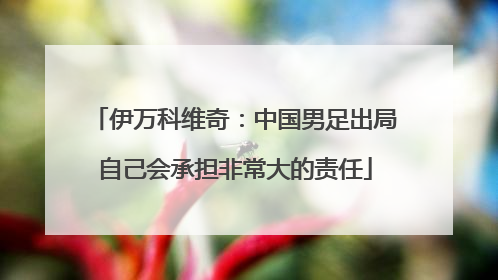 伊万科维奇：中国男足出局自己会承担非常大的责任