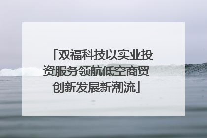 双福科技以实业投资服务领航低空商贸创新发展新潮流