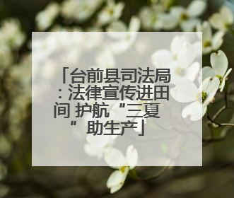 台前县司法局：法律宣传进田间 护航“三夏”助生产