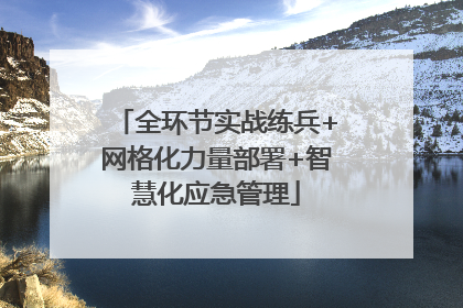 全环节实战练兵+网格化力量部署+智慧化应急管理