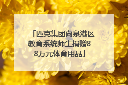 匹克集团向泉港区教育系统师生捐赠88万元体育用品