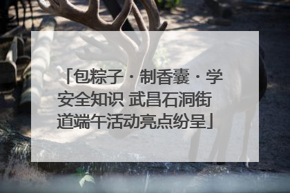 包粽子・制香囊・学安全知识 武昌石洞街道端午活动亮点纷呈