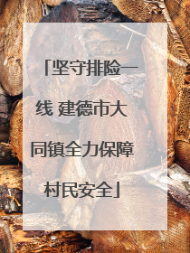 坚守排险一线 建德市大同镇全力保障村民安全