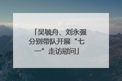 吴毓舟、刘永强分别带队开展“七一”走访慰问