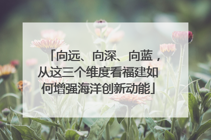 向远、向深、向蓝，从这三个维度看福建如何增强海洋创新动能