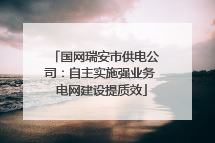 国网瑞安市供电公司：自主实施强业务 电网建设提质效