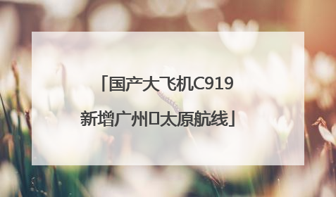 国产大飞机C919新增广州⇌太原航线