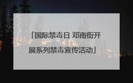 国际禁毒日 邓南街开展系列禁毒宣传活动