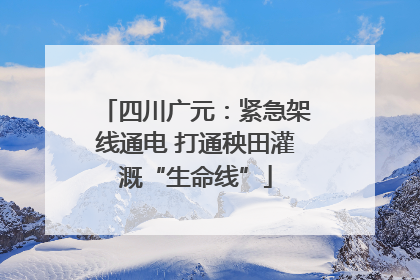 四川广元：紧急架线通电 打通秧田灌溉“生命线”