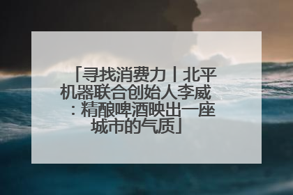 寻找消费力丨北平机器联合创始人李威：精酿啤酒映出一座城市的气质