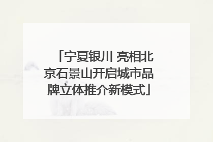 宁夏银川 亮相北京石景山开启城市品牌立体推介新模式
