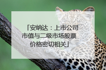 安纳达：上市公司市值与二级市场股票价格密切相关
