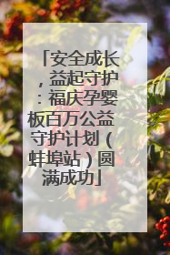 安全成长，益起守护：福庆孕婴板百万公益守护计划（蚌埠站）圆满成功