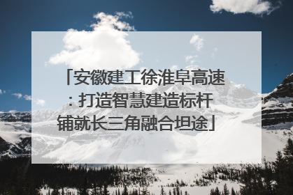 安徽建工徐淮阜高速：打造智慧建造标杆 铺就长三角融合坦途