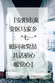 安阳市龙安区马家乡：“七一”慰问老党员 共话初心暖党心