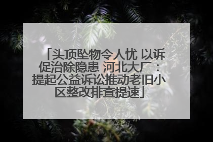 头顶坠物令人忧 以诉促治除隐患 河北大厂：提起公益诉讼推动老旧小区整改排查提速