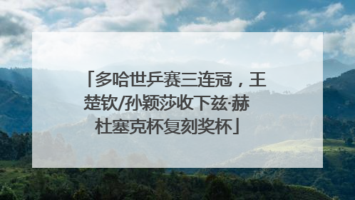 多哈世乒赛三连冠，王楚钦/孙颖莎收下兹·赫杜塞克杯复刻奖杯