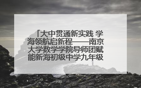 大中贯通新实践 学海领航启新程——南京大学数学学院导师团赋能新海初级中学九年级学子生涯规划