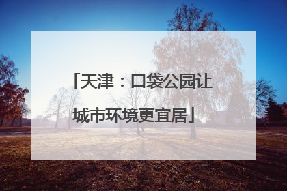 天津：口袋公园让城市环境更宜居