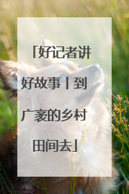 好记者讲好故事丨到广袤的乡村田间去