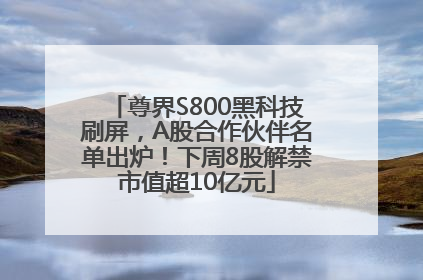 尊界S800黑科技刷屏，A股合作伙伴名单出炉！下周8股解禁市值超10亿元