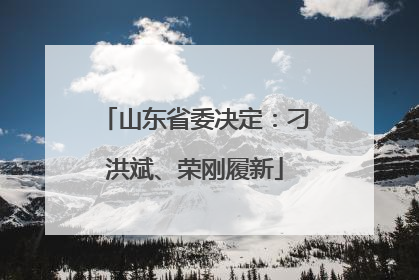 山东省委决定：刁洪斌、荣刚履新